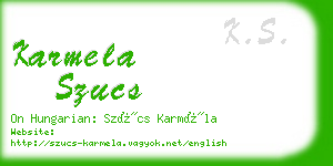 karmela szucs business card